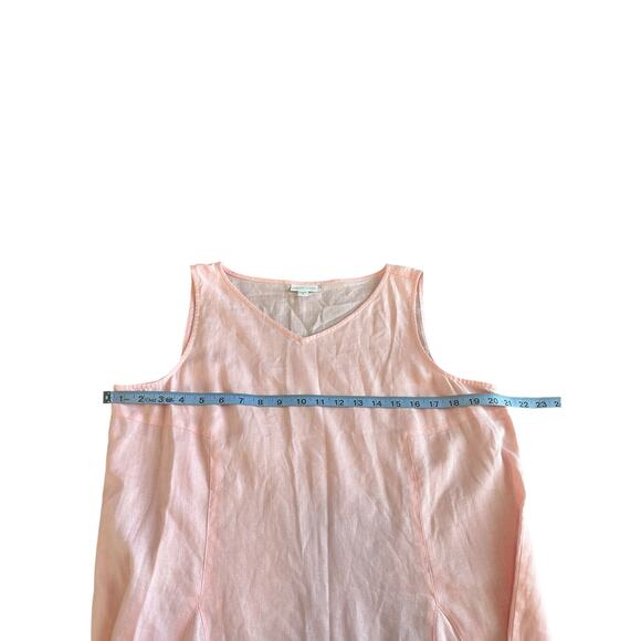 J. Jill Love Linen Basic Pink Relaxed Lagenloook Sleeveless Linen Dress Medium - Picture 8 of 10